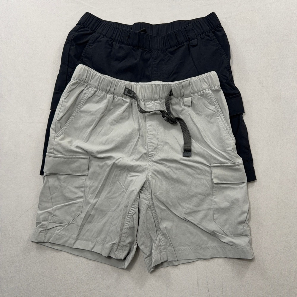 Huk Cargo Shorts Performance Fishing Belted Bundle Black Gray Mens Size S (2)